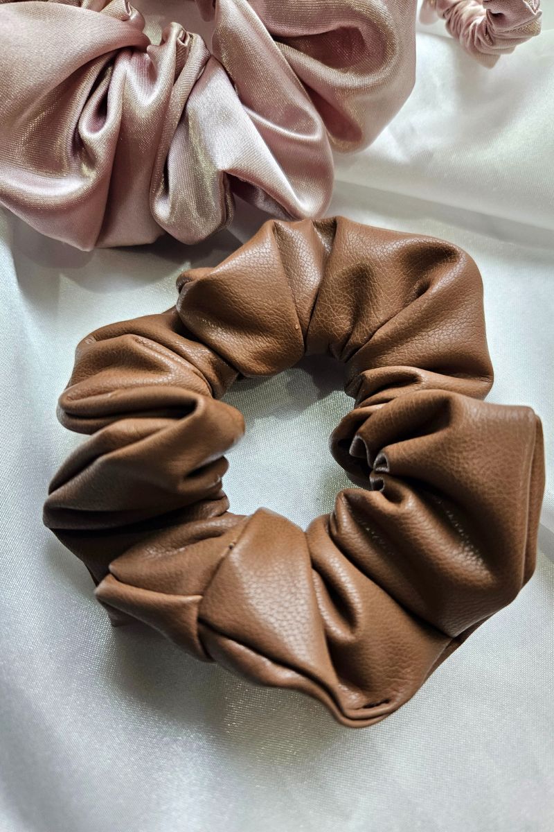Faux Leather Scrunchies